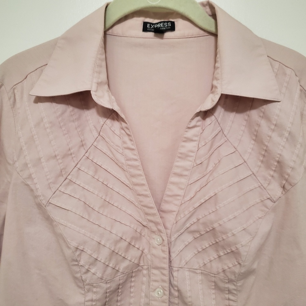 EXPRESS | Women's Stretch Button Down Shirt - Picture 2 of 5